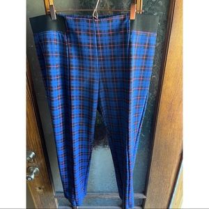 Bright plaid stretch trouser